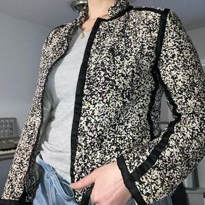 SilkLand Black and White Quilted Silk Jacket